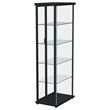 Pemberly Row 4-Shelf Wood Display Curio Cabinet with LED Lighting in Black