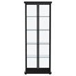 Pemberly Row 4-Shelf Wood Display Curio Cabinet with LED Lighting in Black