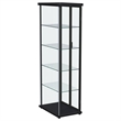 Pemberly Row 4-Shelf Wood Display Curio Cabinet with LED Lighting in Black