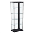 Pemberly Row 4-Shelf Wood Display Curio Cabinet with LED Lighting in Black