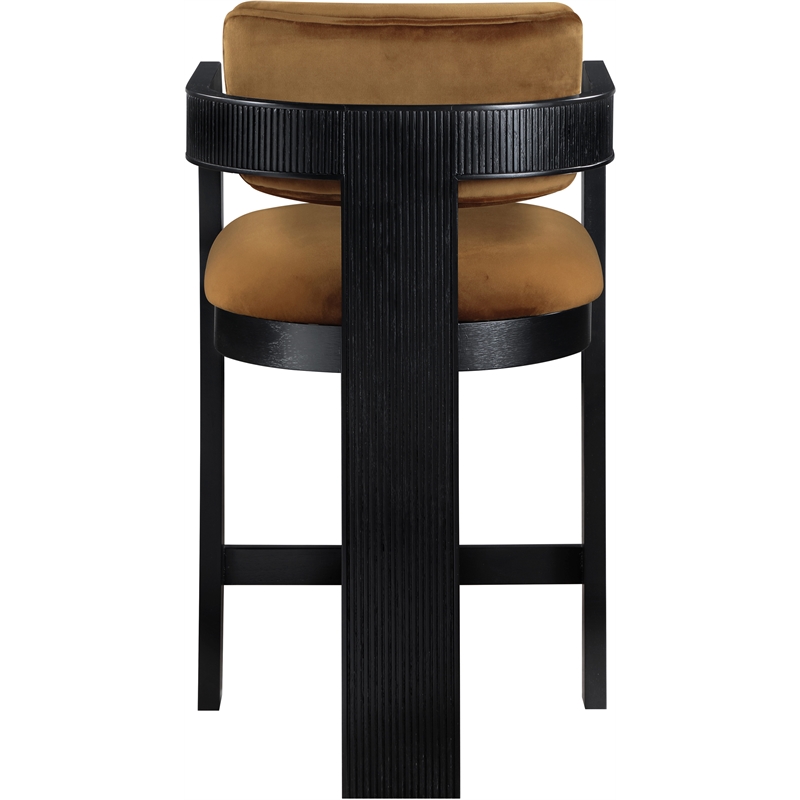 Pemberly Row Modern / Contemporary Ultra Saddle Velvet Stool