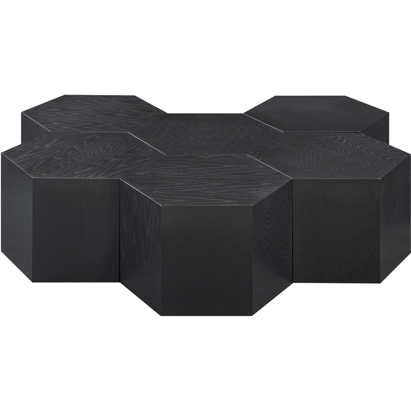 Pemberly Row Contemporary Wood 6-Pc. Black Oak Wood Coffee Table