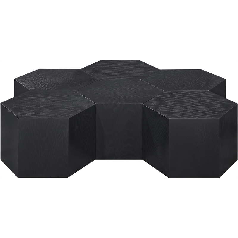 Pemberly Row Contemporary Wood 6-Pc. Black Oak Wood Coffee Table