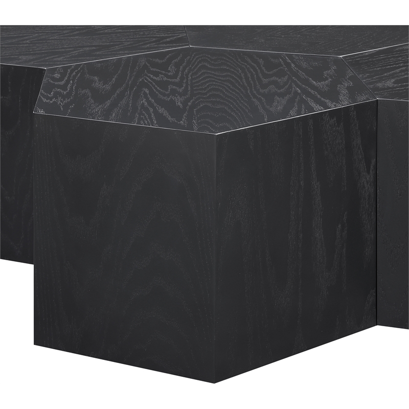 Pemberly Row Contemporary Wood 6-Pc. Black Oak Wood Coffee Table