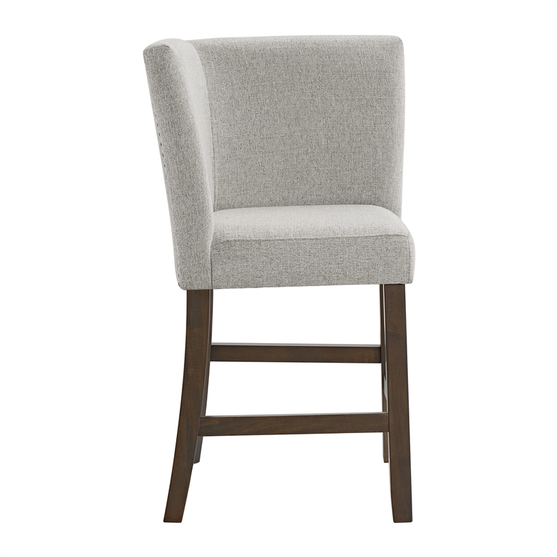 Pemberly Row Contemporary Counter Corner Bench with Upholstered Back