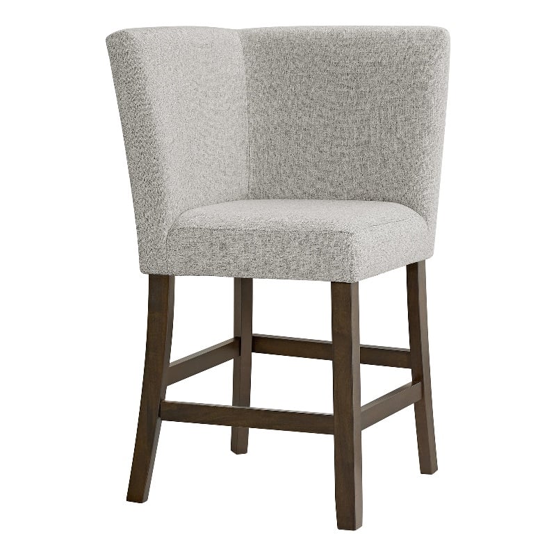 Pemberly Row Contemporary Counter Corner Bench with Upholstered Back