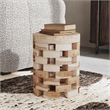 Pemberly Row Contemporary Natural Teak Wood Round Accent Table