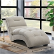 Pemberly Row Contemporary Arched Stitched Tufting Chaise In Amigo Linen
