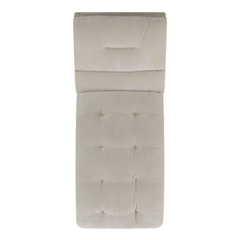 Pemberly Row Contemporary Arched Stitched Tufting Chaise In Amigo Linen