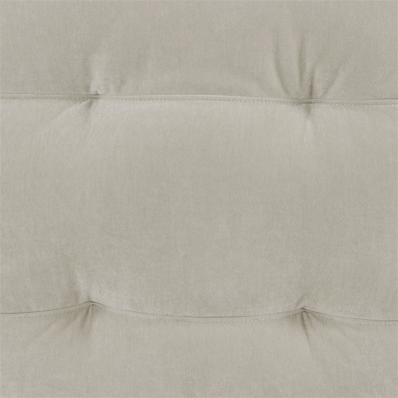 Pemberly Row Contemporary Arched Stitched Tufting Chaise In Amigo Linen
