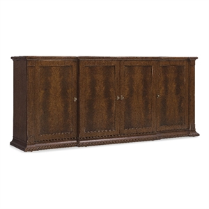 Pemberly Row Contemporary Buffet in Dark Natural Wood Finish