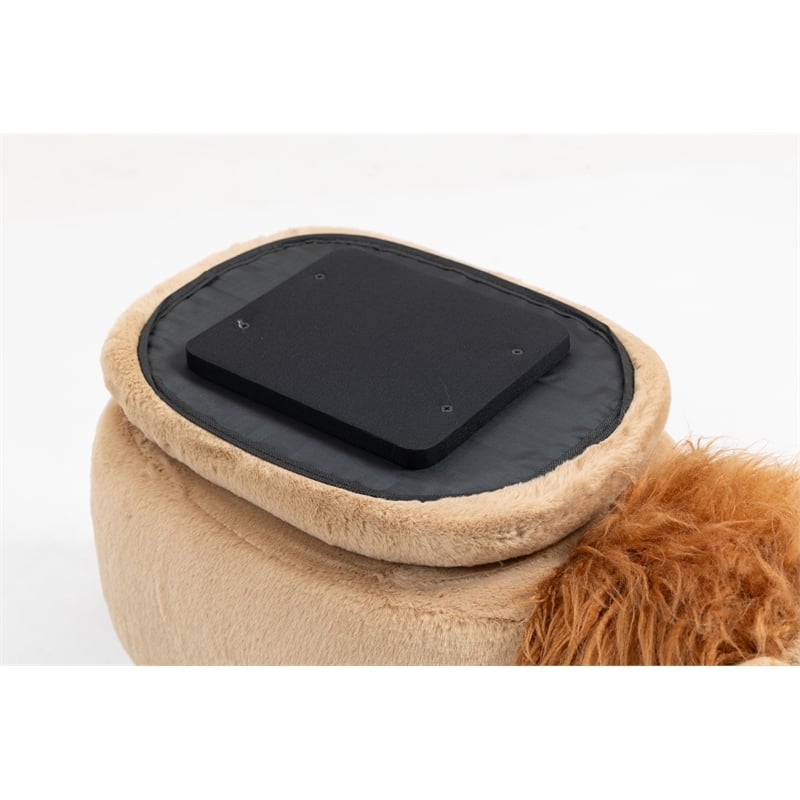 Pemberly Row Kids Lion Animal Storage Ottoman Stool-Furniture for all rooms