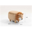 Pemberly Row Kids Lion Animal Storage Ottoman Stool-Furniture for all rooms
