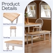 Pemberly Row Contemporary Wood Dining Bench in Cream and Natural