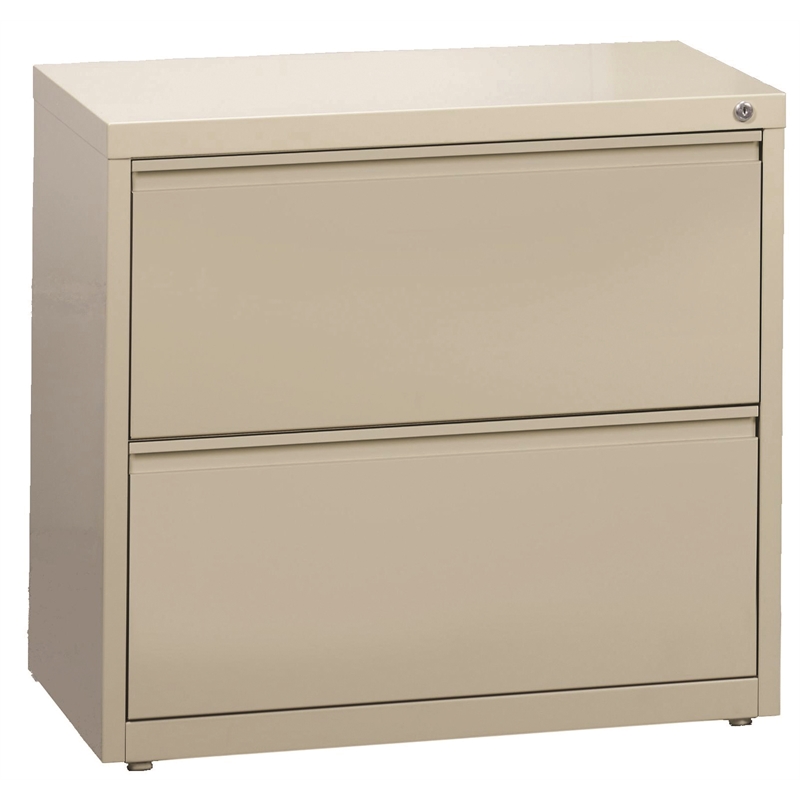 Pemberly Row 30-in Wide Metal 2 Drawer Lateral Filing Cabinet Putty/Beige