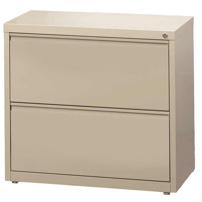 Pemberly Row 30-in Wide Metal 2 Drawer Lateral Filing Cabinet Putty/Beige