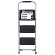 Pemberly Row Modern / Contemporary Metal Folding Step Stool in Black