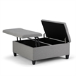 Pemberly Row Contemporary Storage Coffee Table Ottoman in Dove Gray