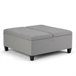 Pemberly Row Contemporary Storage Coffee Table Ottoman in Dove Gray