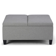 Pemberly Row Contemporary Storage Coffee Table Ottoman in Dove Gray