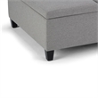 Pemberly Row Contemporary Storage Coffee Table Ottoman in Dove Gray
