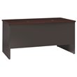 Pemberly Row Double Pedestal Metal Desk Arch Pull Handles Charcoal/Mahogany