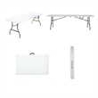 Pemberly Row 8' x 30'' Fold-in-Half Blow Molded Folding Table in White