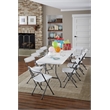 Pemberly Row 8' x 30'' Fold-in-Half Blow Molded Folding Table in White