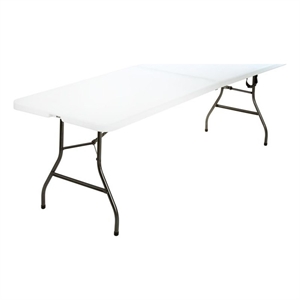 Pemberly Row 8' x 30'' Fold-in-Half Blow Molded Folding Table in White