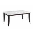Pemberly Row 7-Piece Rectangle Dining Set White Marble Top and Black Side Chairs