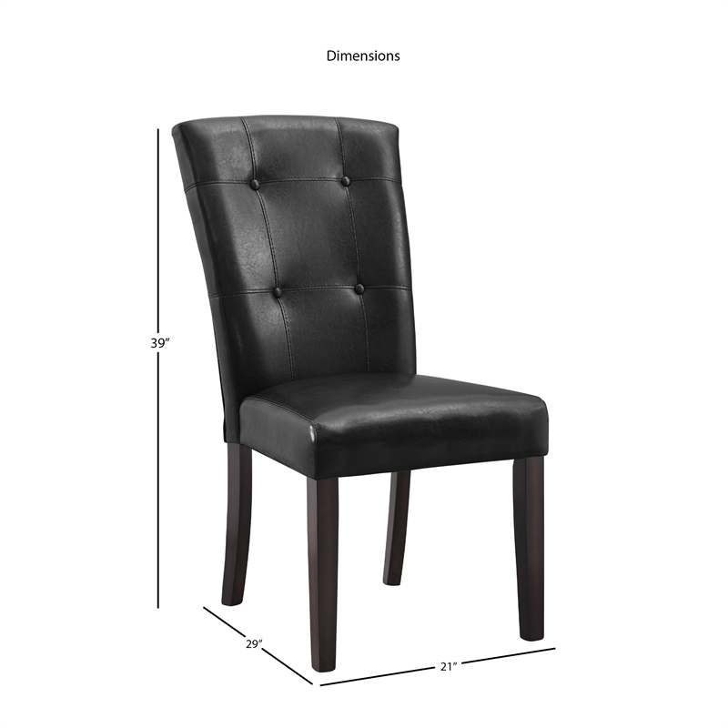 Pemberly Row 7-Piece Rectangle Dining Set White Marble Top and Black Side Chairs