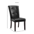 Pemberly Row 7-Piece Rectangle Dining Set White Marble Top and Black Side Chairs