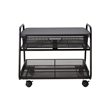 Pemberly Row Contemporary Stainless Steel Under Desk Machine Black Stand