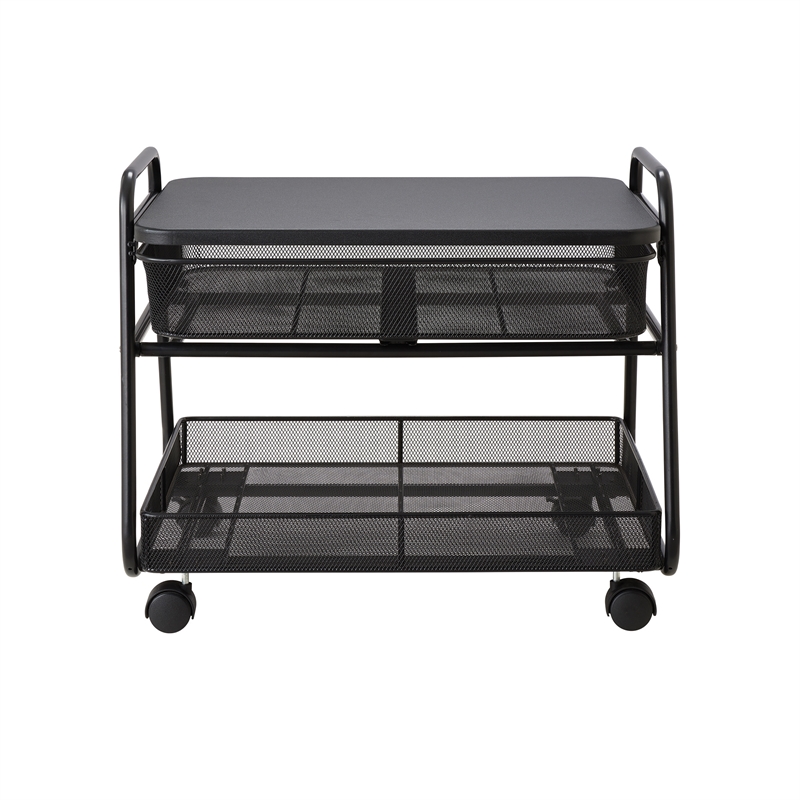 Pemberly Row Contemporary Stainless Steel Under Desk Machine Black Stand