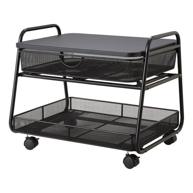 Pemberly Row Contemporary Stainless Steel Under Desk Machine Black Stand