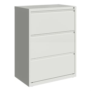 Pemberly Row 30-in Wide 3 Drawer Metal Lateral Filing Cabinet White