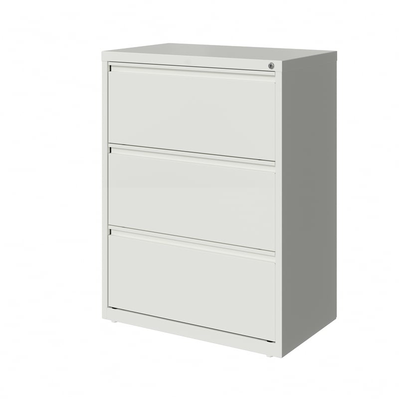 Pemberly Row 30-in Wide 3 Drawer Metal Lateral Filing Cabinet White