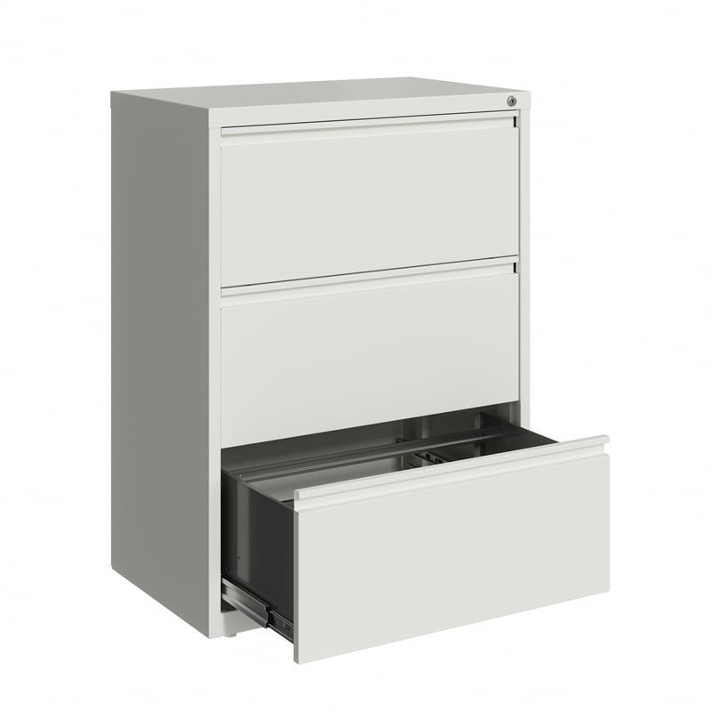 Pemberly Row 30-in Wide 3 Drawer Metal Lateral Filing Cabinet White