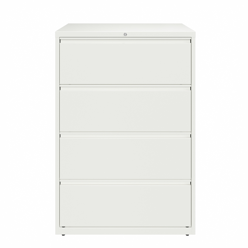 Pemberly Row 36-in Wide 4 Drawer Metal Lateral Filing Cabinet White