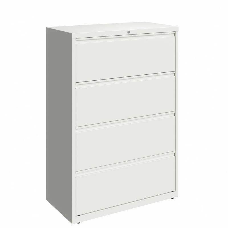Pemberly Row 36-in Wide 4 Drawer Metal Lateral Filing Cabinet White