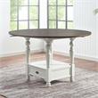 Pemberly Row Two-Tone Ivory and Dark Oak 5-Piece Counter Height Set