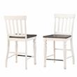 Pemberly Row Two-Tone Ivory and Dark Oak 5-Piece Counter Height Set