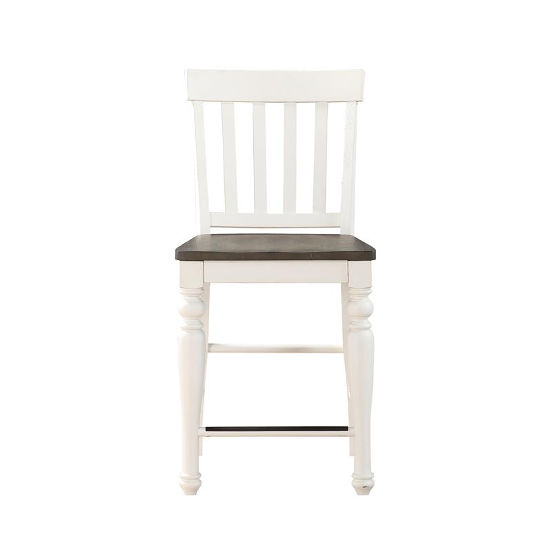 Pemberly Row Two-Tone Ivory and Dark Oak 5-Piece Counter Height Set
