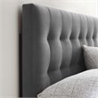 Pemberly Row Biscuit Tufted Full Performance Velvet Headboard in Gray