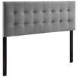 Pemberly Row Biscuit Tufted Full Performance Velvet Headboard in Gray