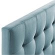 Pemberly Row Biscuit Tufted Full Performance Velvet Headboard in Light Blue
