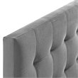 Pemberly Row Queen Biscuit Tufted Performance Velvet Headboard in Gray