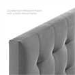 Pemberly Row Queen Biscuit Tufted Performance Velvet Headboard in Gray