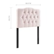 Pemberly Row Twin Diamond Tufted Performance Velvet Headboard in Pink
