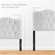 Pemberly Row Twin Diamond Tufted Performance Velvet Headboard in White